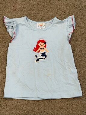 Busy Bee Smocks Patriotic Mermaid Tee